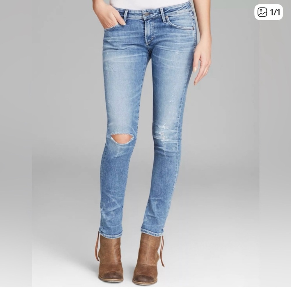 Citizens of Humanity Distressed Racer low rise skinny